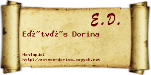 Eötvös Dorina névjegykártya